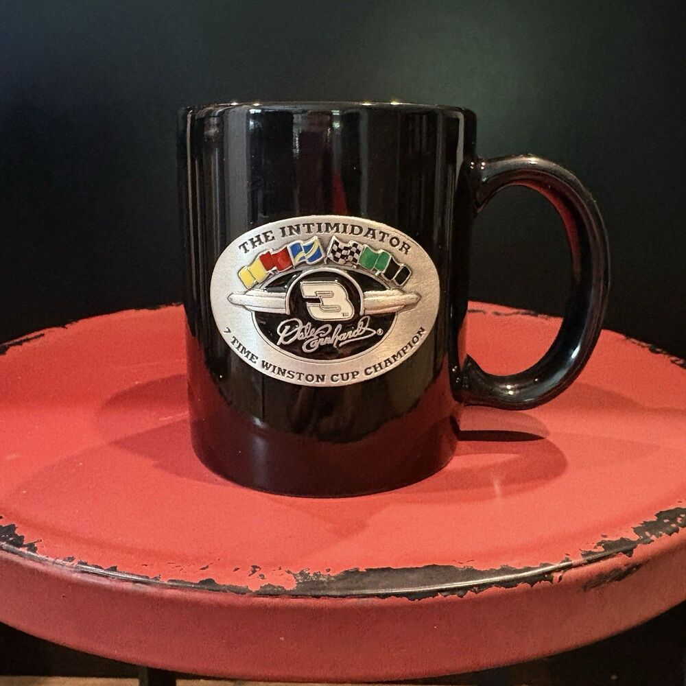 Vintage Dale Earnhardt “The Intimidator” Black Coffee Mug Winston Cup Champion
